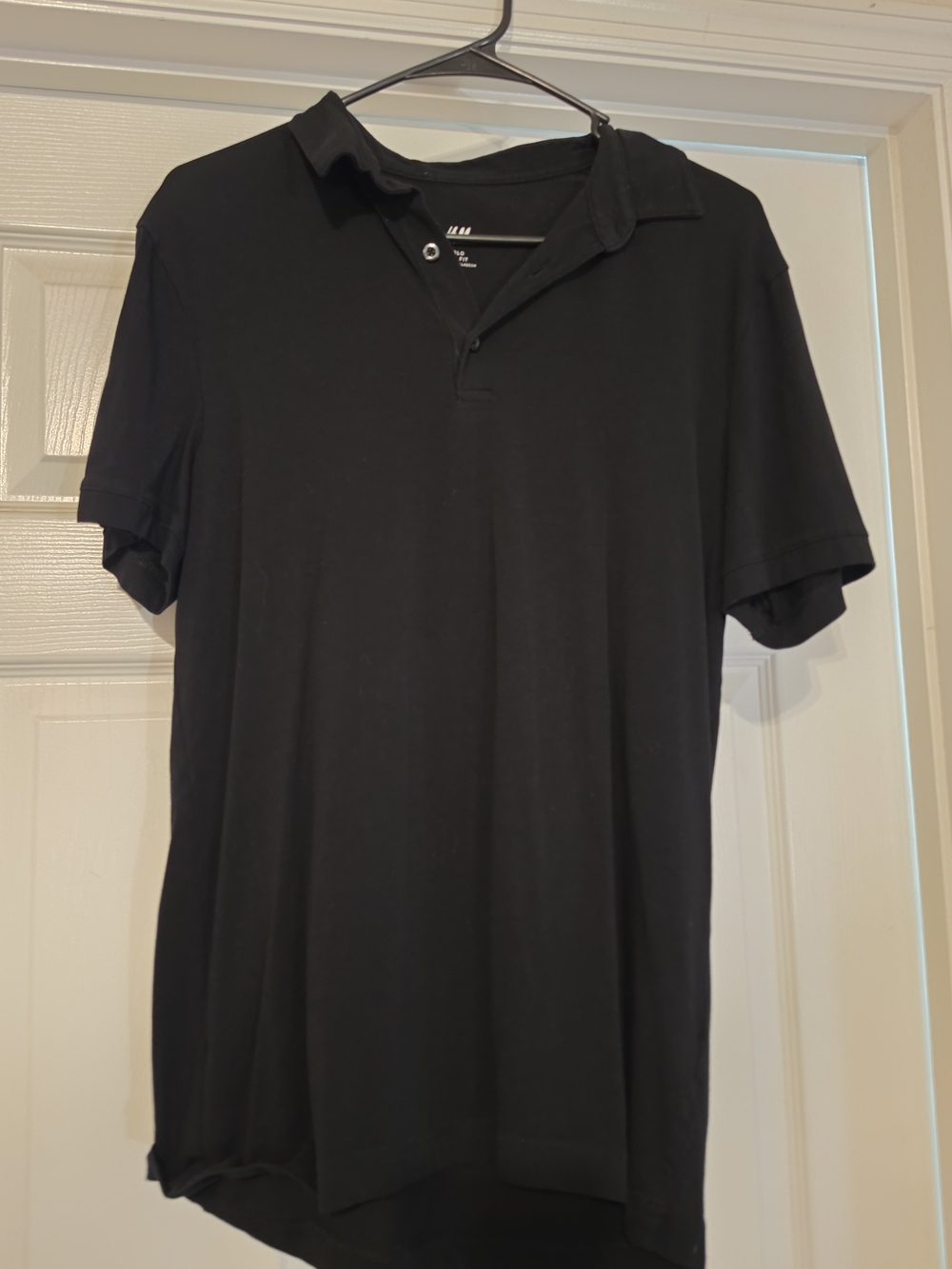 H&M Men's Black Polo - Short Sleeve Collared Tee